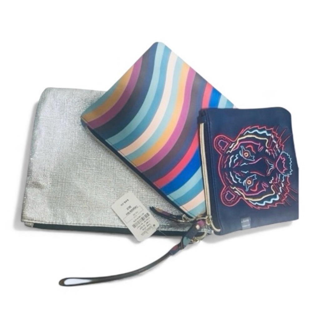 NWT Neiman Marcus 3pc Cosmetic Zip Pouches Set